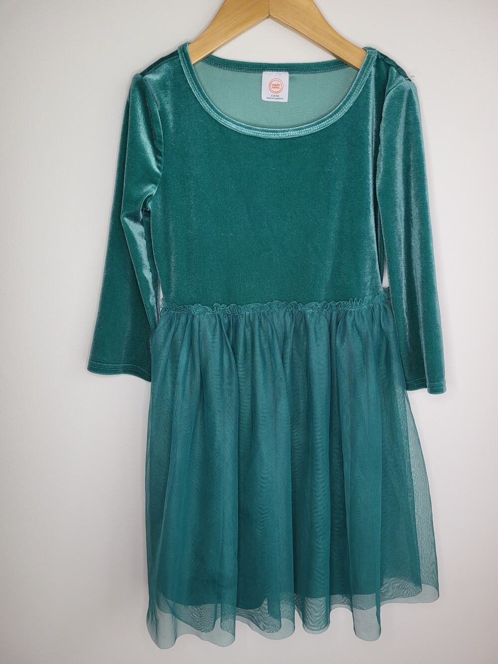 Longsleeve Velvet Tutu Holiday Party Dress Size S 6x